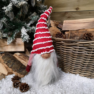 40cm Red Christmas Themed Bearded Gonk With Pointy Hat   Stripey Price Comparisons | Compare The Build