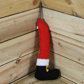 40cm Single Santa Design Chunky Leg With Boot For Xmas Tree