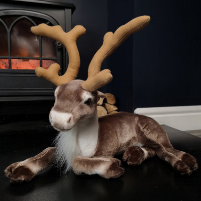 40cm Sitting Fabric Plush Reindeer Christmas Decoration or Ornament
