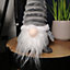40cm Sitting Plush Christmas Gonk with Grooved Hat in Grey