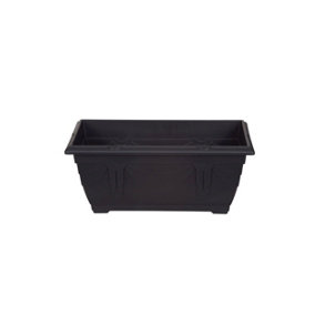 40cm Small Plastic Venetian Window Box Trough Planter Pot Black Colour