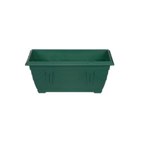 40cm Small Plastic Venetian Window Box Trough Planter Pot Green Colour