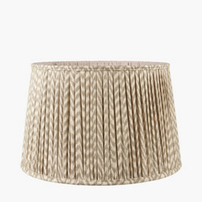 40cm Taupe Chevron Tapered Pleat Table Lampshade