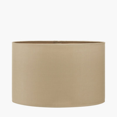 40cm Taupe Drum Poly Cotton Table Lampshade Beige Cylinder Lamp Shade