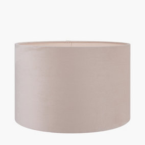 40cm Taupe Velvet Cylinder Table Lampshade Elegant Drum Floor Lamp Shade