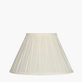 40cm White Polysilk Pinch Pleat Lamp Shade Empire Cone Ivory Lampshade