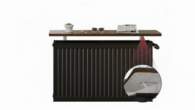 40cmx15cm Radiator Shelf with Foil Insulation MDF Wooden No Drill ...
