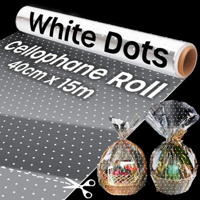 Woric 45m X 80cm Cellophane Wrap, Cellophane Roll Clear Wrapping