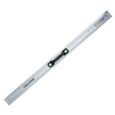 40in Aluminium Ruler With Handles + Spirit Level Metric Imperial Egde Scale 1m