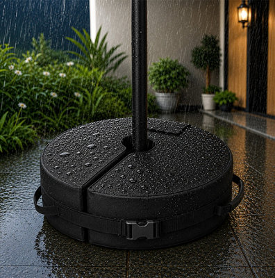 asda patio umbrella weights Outsunny Base for Any Offset Base 4-Piece Black lasting black plastic that blends easily with powder Outsunny Set of 4 Parasol