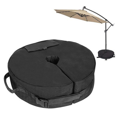 40kg Black Heavy Duty Round Garden Patio Parasol Umbrella Refillable Base Weight Bag