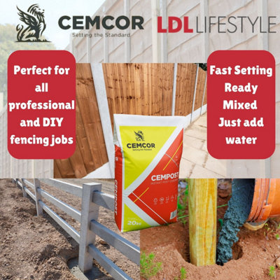 40kg Cempost Post Concrete Fast Setting Concrete for Fence & Gate Posts ...