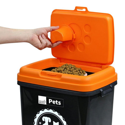 40L Airtight Cat Pet Food Storage Container with Measuring Cup - Plastic Container - Perfect Capacity & Portable