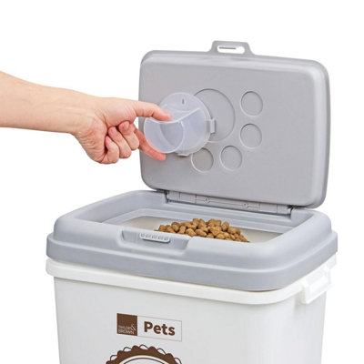 40L Airtight Cat Pet Food Storage Container with Measuring Cup ...