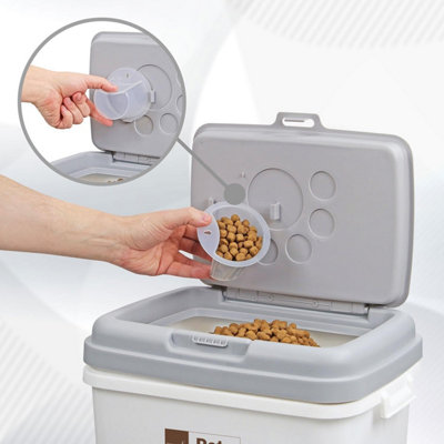 40L Airtight Cat Pet Food Storage Container with Measuring Cup ...