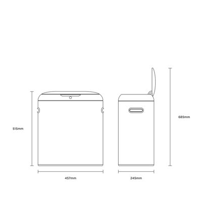 40L Black Sensor Bin Kitchen Bin Rubbish Bin Home Waste - 7