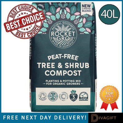 40L Peat-Free Tree & Shrub Compost, Multi-Purpose Compost, Premium ...