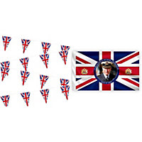 40m 1305ft Union Jack Bunting Banner 100 Triangle Flags Sports Royal Events Street Party GB Support