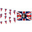 40m 1305ft Union Jack Bunting Banner 100 Triangle Flags Sports Royal Events Street Party GB Support