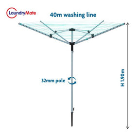 40M 4 Arm PVC Coated Rotary Airer