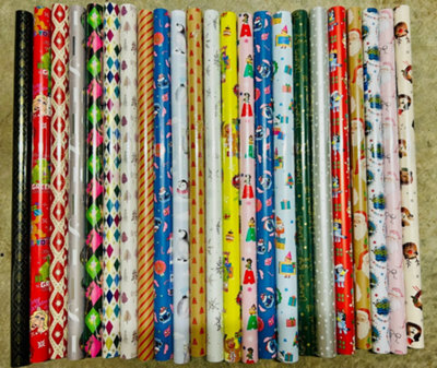 40m CHRISTMAS WRAPPING PAPER + 40 GIFT TAGS WRAP PRESENTS SANTA MIXED ...