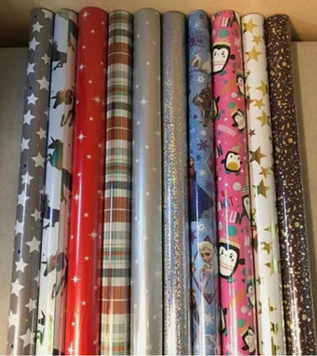 40m CHRISTMAS WRAPPING PAPER + 40 GIFT TAGS WRAP PRESENTS SANTA MIXED ...