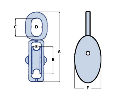 40MM Awning Pulley Single Nylon Sheave Swivel Eye - Rope Line Pulling