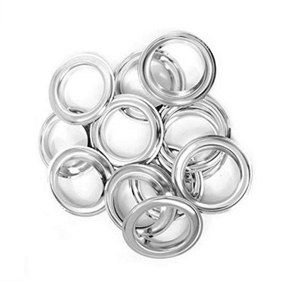 40mm Brass Eyelets with Washers, Rust-Proof Grommets, Silver - 10pcs
