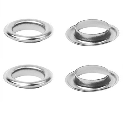 40mm Brass Eyelets with Washers, Rust-Proof Grommets, Silver - 10pcs