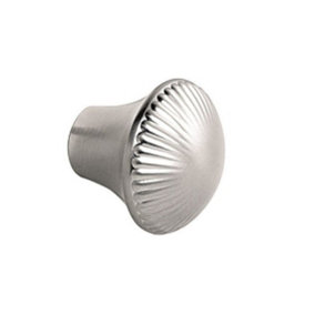 40mm Brushed Nickel Kitchen Cabinet Scalloped Detail Small Round Knob Handle