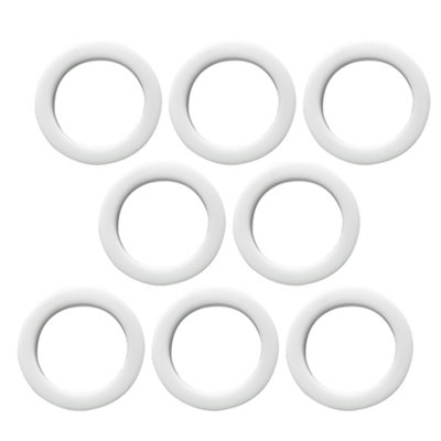 40mm Curtain Eyelets Round Plastic Eyelets, White - 8pcs
