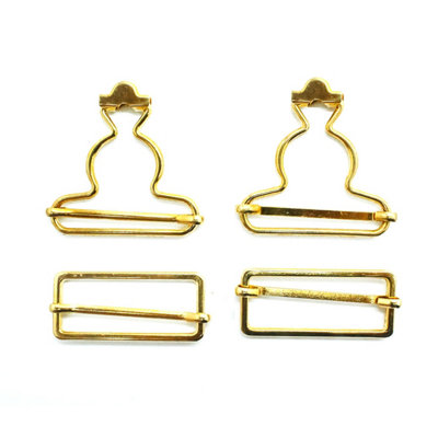 40mm Dungarre Buckle with Slider Buckle, Metal Bib Overalls Brace Buckles, Gold - 2 Sets