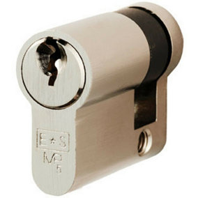 40mm EURO Single Cylinder Lock Keyed to Differ 5 Pin Nickel Plated Door