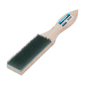 40mm File Cleaning Card Brush Ultra Fine Steel Wire Wooden Back