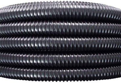 40mm flexible corrugated pond pipe x 3m with 2 x matching hose clips - 7