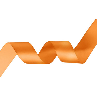 40mm Fluorescent Orange Double Sided Satin Polyester Ribbon Roll, 25 metres