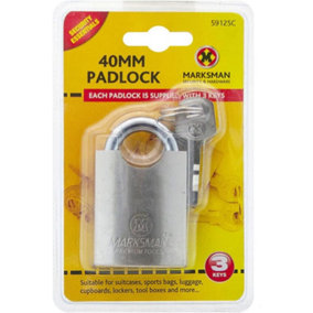 40mm Heavy Duty Padlock With 3 Keys Security Lock Luggage Locker Bag