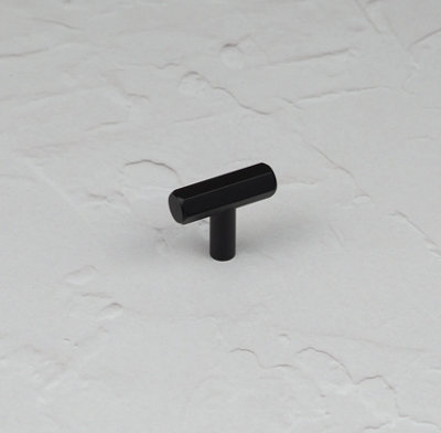 40mm Matt Black Hexagon Cabinet Knob Kitchen Cupboard T Bar Door Drawer Pull Handle Bedroom Bathroom Furniture Replacement