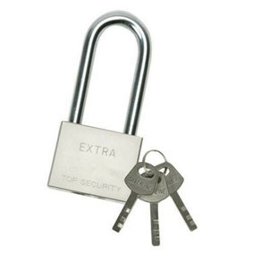 40mm Steel Keyed Padlock Long Security Shackle Secure Gate Key Lock Shed Safe