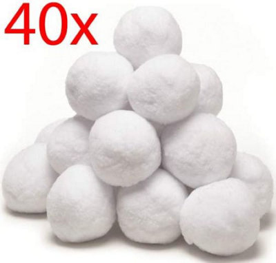 40Pc Christmas Fake Snowballs Xmas Snow Ball Fight Tree Plush