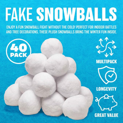  40 Pack Artificial Snowballs Artificial Snowball Christmas  Indoor Snowball Fight Fake Snowball with Bag for Kids Adults Indoor &  Outdoor Snow Fight & Toss Game(#1) : Home & Kitchen