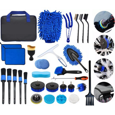 SATC 9-Piece Car Detailing Brush Set – Interior Duster, Wheel Cleaning Kit, Valet Pro Style