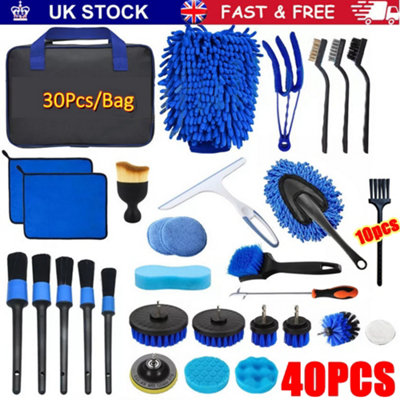 40PCS Car Detailing Brush Set Soft Brush Interior Wheel Valet Pro Cleaning Kit