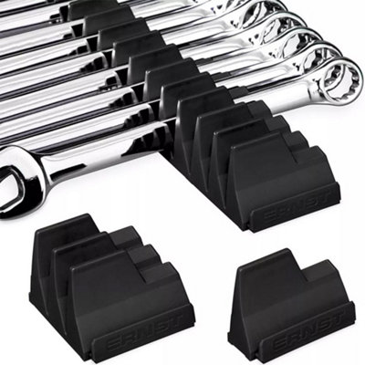 20 Slot Magnetic Wrench Organizer Widget – Portable Tool Storage Shelf, Scratch Resistant ABS, Black