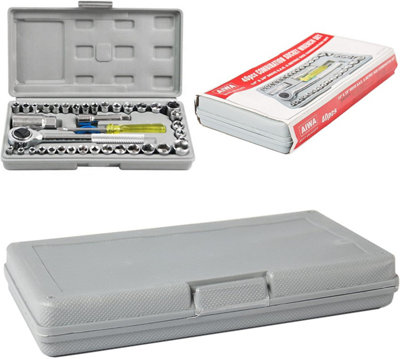 40-Piece Socket Tool Set With 1/4" & 3/8" Drive Ratchets - SAE & Metric Sizes In Case
