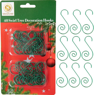 40Pcs Swirl Tree Decoration Hooks Green - Add a Touch of Style