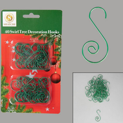 40Pcs Swirl Tree Decoration Hooks Green - Add a Touch of Style