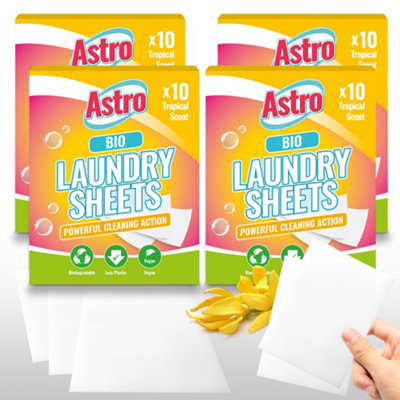 40pk Bio Laundry Detergent Sheet Washing Powder Sheets, Tropical Scent Washing Sheets Detergent, Laundry Sheet Detergent