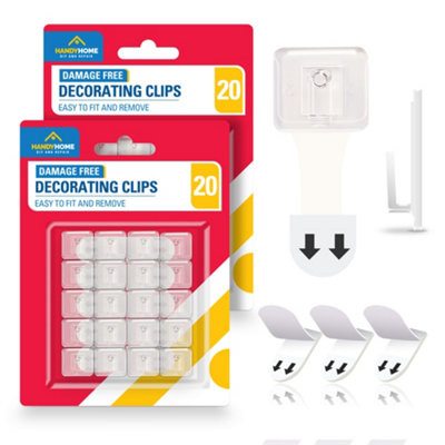 40pk Mini Adhesive Hooks Decorating Hooks Small Sticky Hooks for Fairy Lights Clear Hooks for Hanging Decorations DIY at B Q