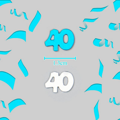 40th Birthday Confetti Blue & Silver 2 pack x 14 grams birthday decoration Foil Metallic 2 pack